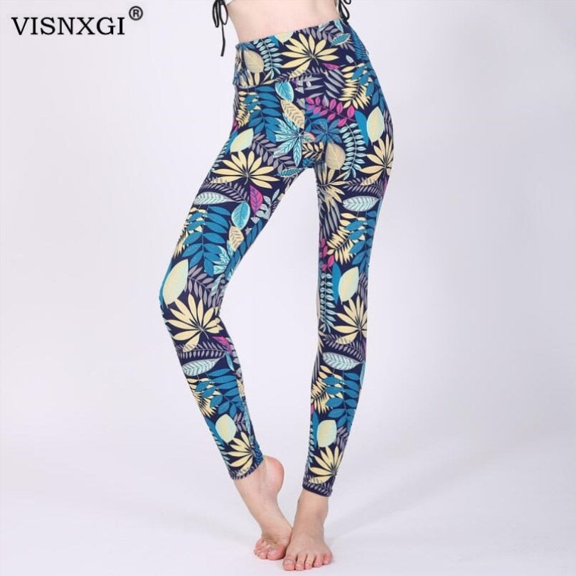 Fashion Girl Legging Spandex Aptitud Print Floral Leggings Leggins Milk Silk