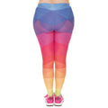 Fashion Large Size Leggings Triangles Rainbow Printed High Waist Leggins