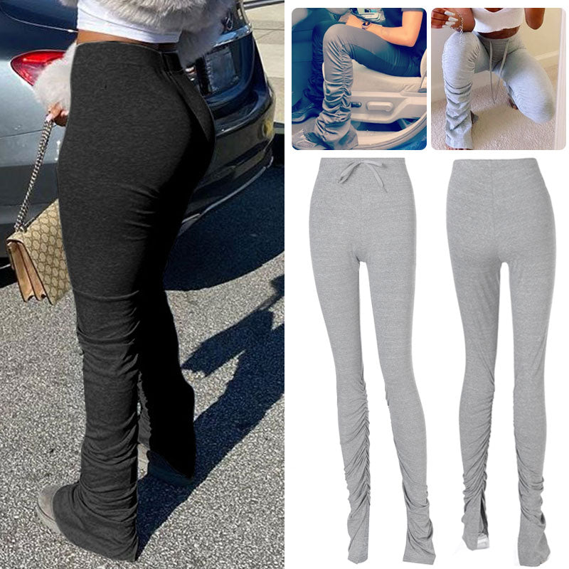 High Waist Stacked Leggings Women Fitness Legging Workout Stacked Leggins Femme Ruched Perfect Fit Pants Trousers Gym Joggers