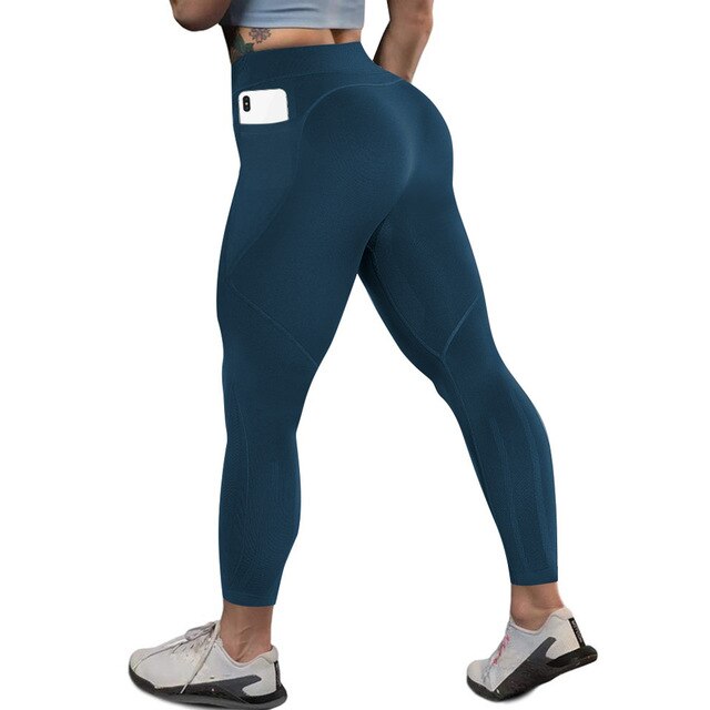Yoga Pants with Pocket Sport Leggings Gym Sportswear Tummy Control Jogging Tights Fitness Trousers Push Up Workout Leggins