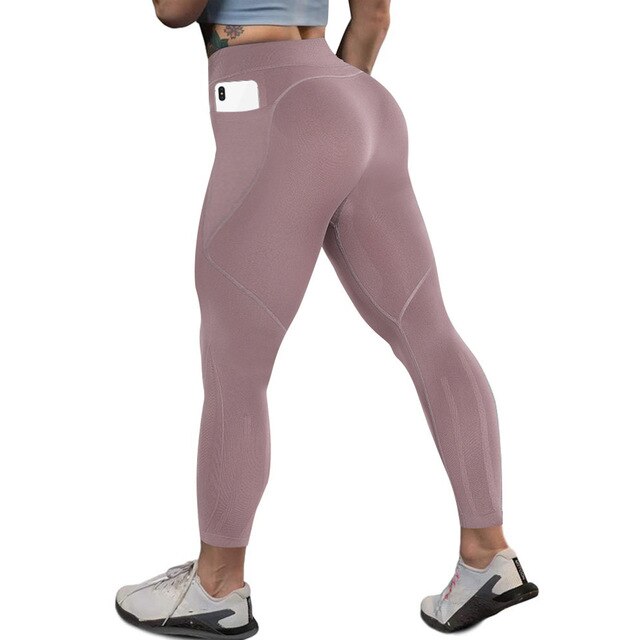 Yoga Pants with Pocket Sport Leggings Gym Sportswear Tummy Control Jogging Tights Fitness Trousers Push Up Workout Leggins