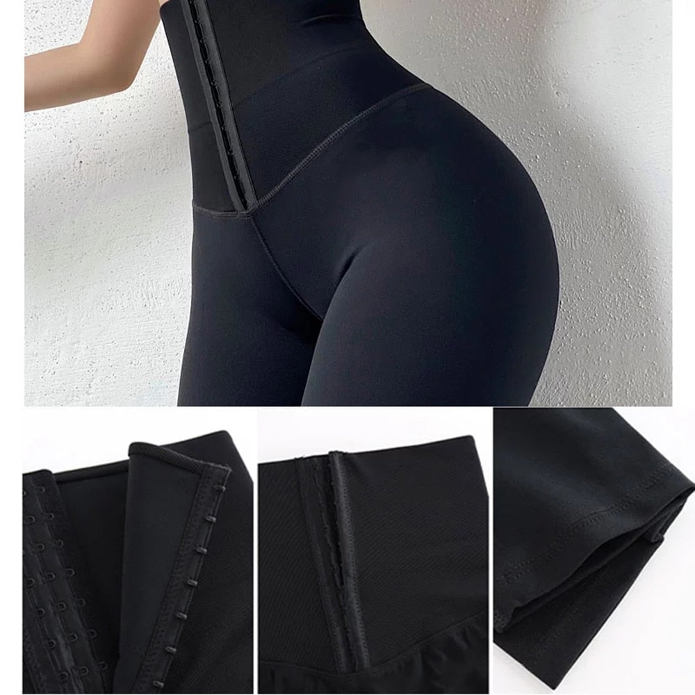 Hip Lift Shaping Yoga Pants High Waist Stretchy Gym Leggings Fitness Workout Tights Push Up Running Leggins Black Sports Pant
