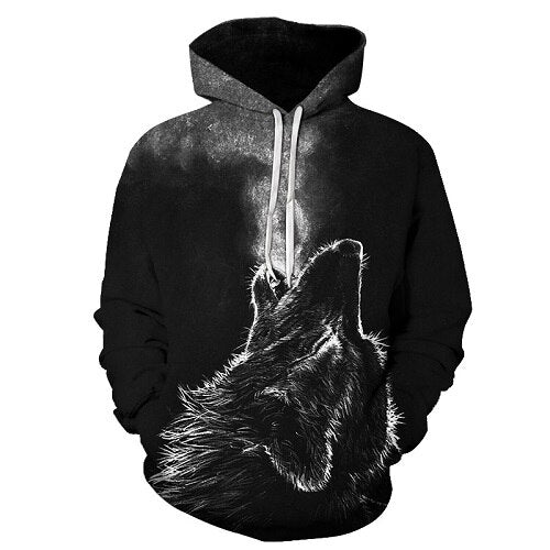 Native 3D Hoodies Men Women Sweatshirts Wolf Hoody Black Tracksuits Harajuku Pullover Streetwear Coat