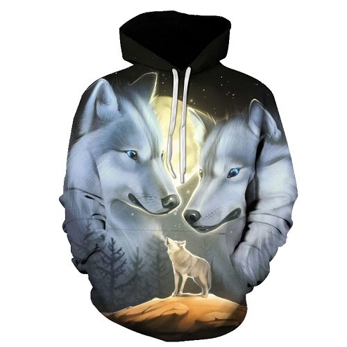 Native 3D Hoodies Men Women Sweatshirts Wolf Hoody Black Tracksuits Harajuku Pullover Streetwear Coat