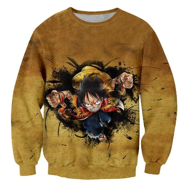 One Piece Luffy Hoody Jerseys Solid Casual Pullovers 3D Sweatshirts