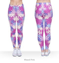 Women Weeds Print Pink Fitness Legging Silm Stretch Leggins High Waist Legins Trouser Casual Pants