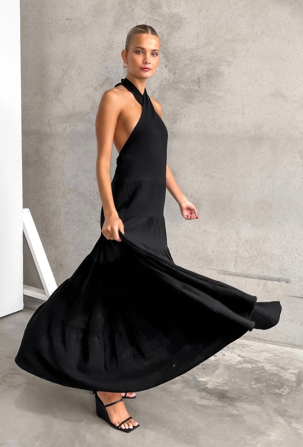 Black Cotton Dress | Maxi Dress | Cotton Dress | Black Dress | Flair Dress