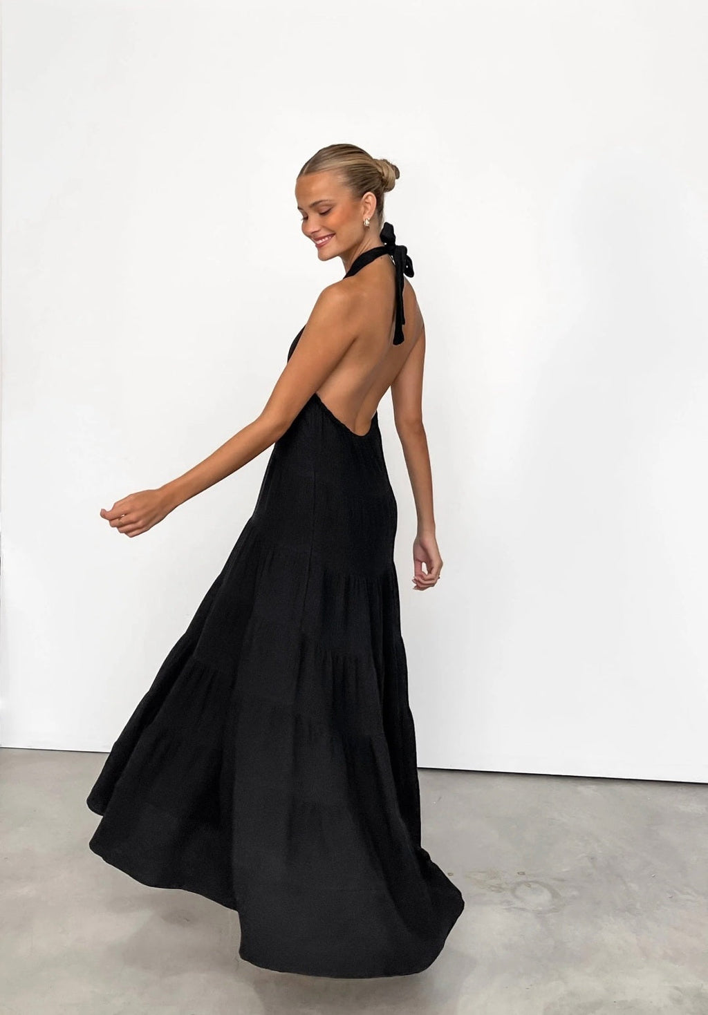 Black Cotton Dress | Maxi Dress | Cotton Dress | Black Dress | Flair Dress