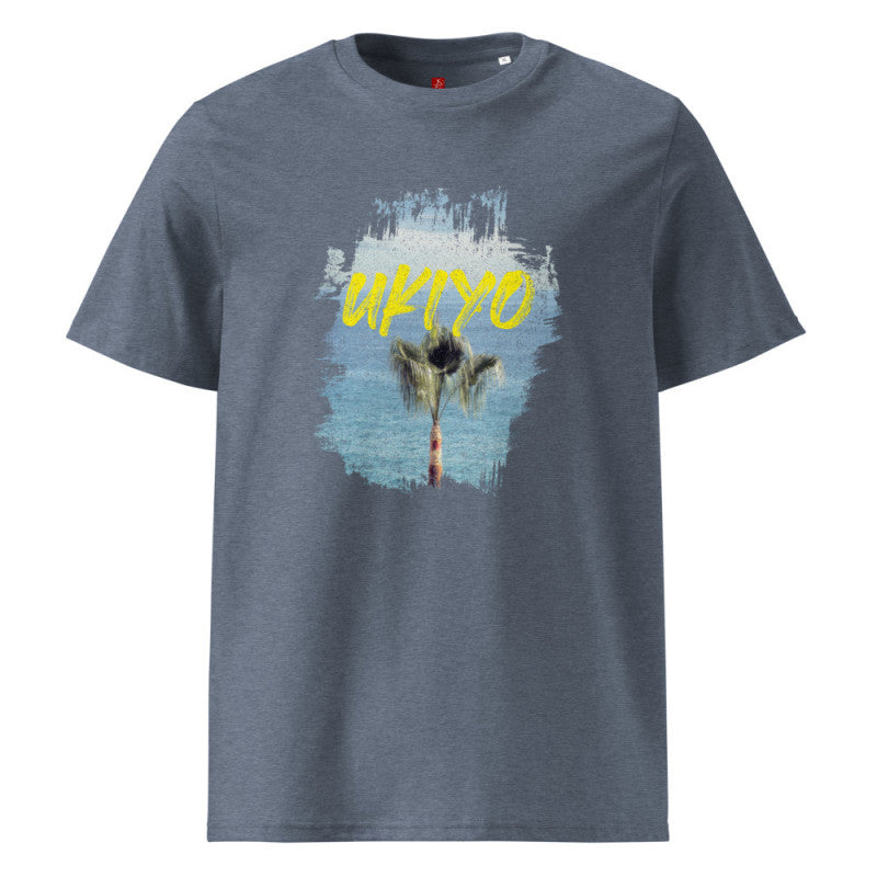 Ukiyo Palm Escape - Organic Cotton T-Shirt – Japanese Zen Design