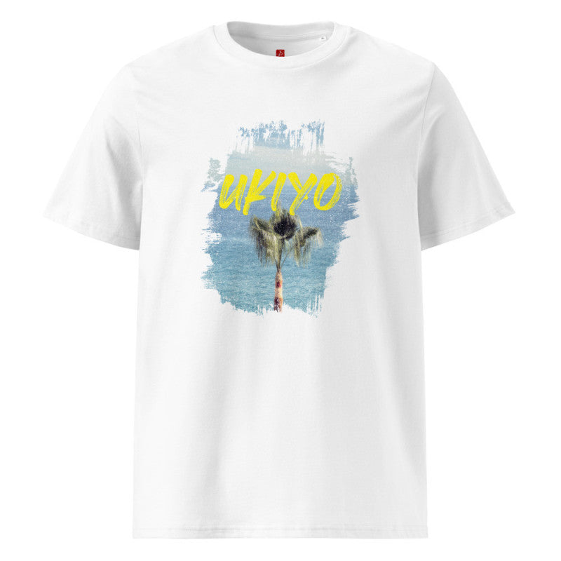 Ukiyo Palm Escape - Organic Cotton T-Shirt – Japanese Zen Design