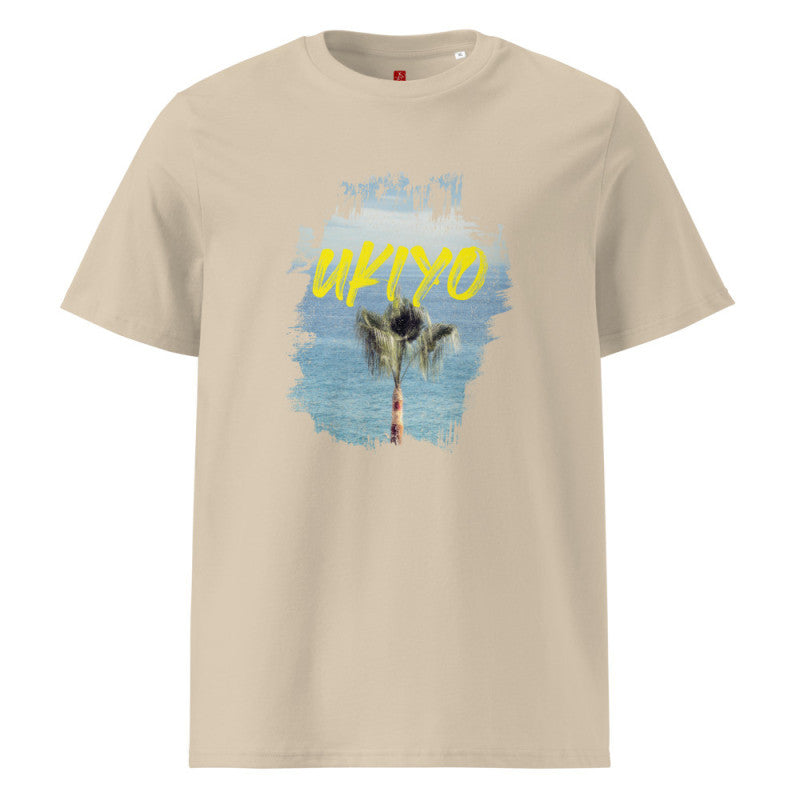 Ukiyo Palm Escape - Organic Cotton T-Shirt – Japanese Zen Design